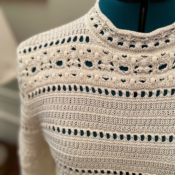 NWT ST. LAURENT Hand Lace Knit Sweater. Exquisite. - Picture 3 of 6